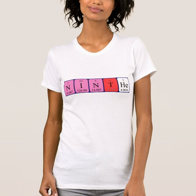 Ninte, camisa de nome de mesa periódica (Frente)