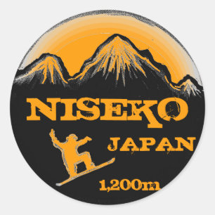 Niseko Japão - adesivo laranja de snowboard souven