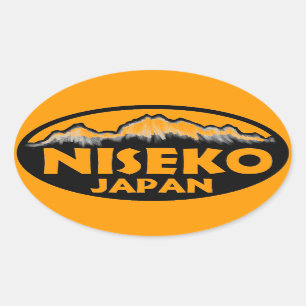 Niseko Japão - adesivos laranja ovais