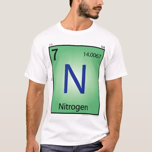 Nitrogênio (N) t-shirt do elemento - parte (Frente)
