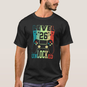 Nível 26 Camisa Desbloqueada Vídeo Gamer 26th Bir
