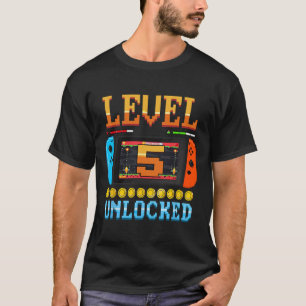 Nível 5 Desbloqueado Camisa de Aniversário de 5 an