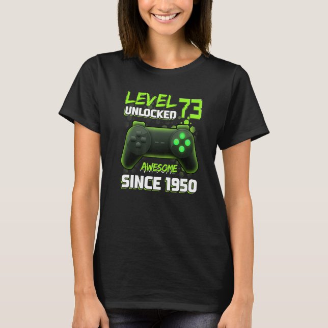 Nível 73 Camisa Desbloqueada 73º Aniversário Mulhe (Frente)
