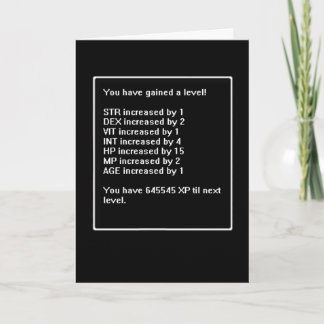 Nível acima do cartão de aniversário