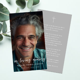 No Amor Memória Esmaecida Cartão De Oração Funeral