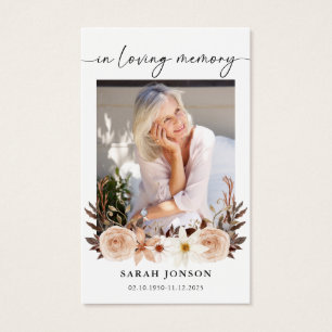No Amor Memória Funeral Memorial Prayer Card
