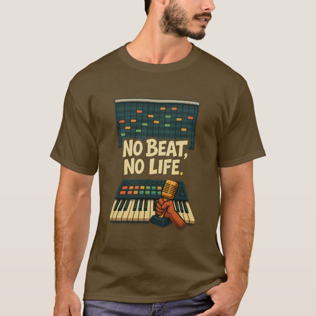 No Beat, No Life – Music Producer T-Shirt (Frente)