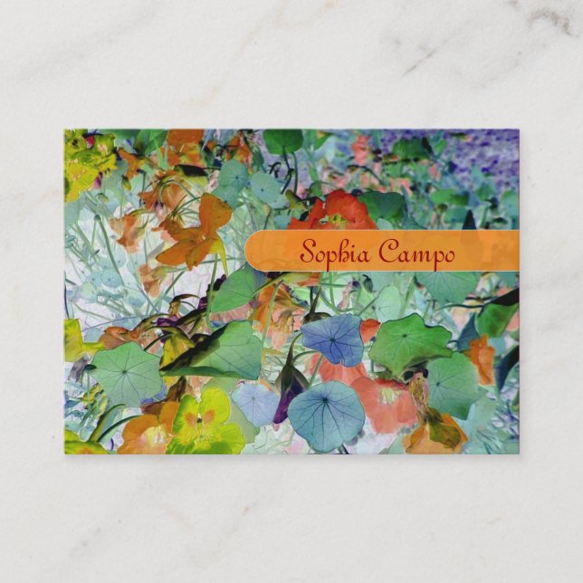 No campo, modelo de cartões de visita coloridos (Frente)