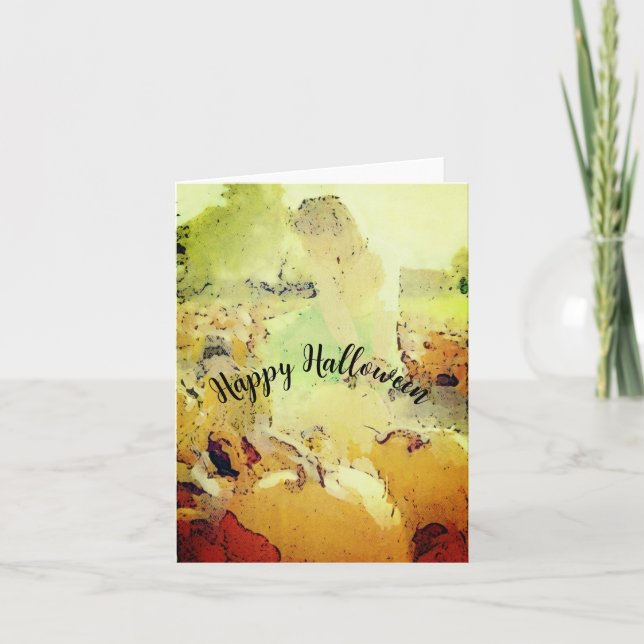 No canteiro de abóboras cartão de saudação feliz H (Frente)