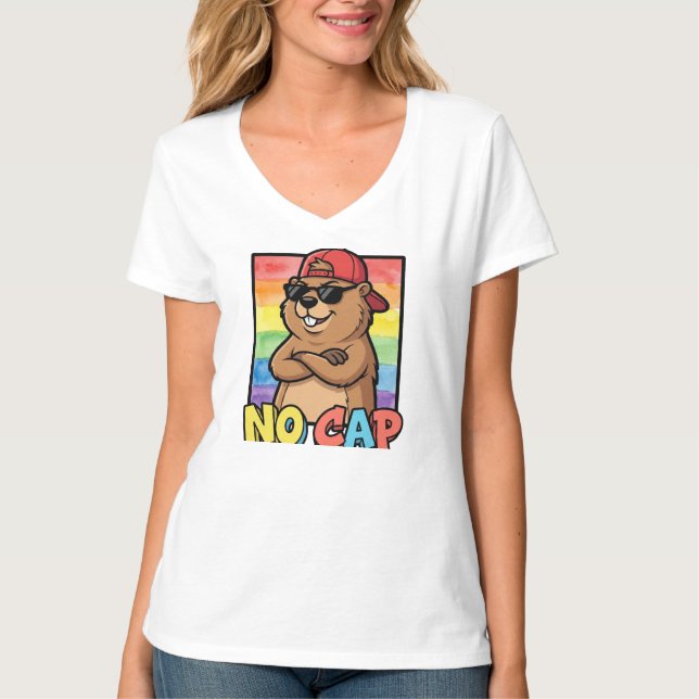 No Cap Capybara – Camiseta de Capivara Engraçada d (Frente)