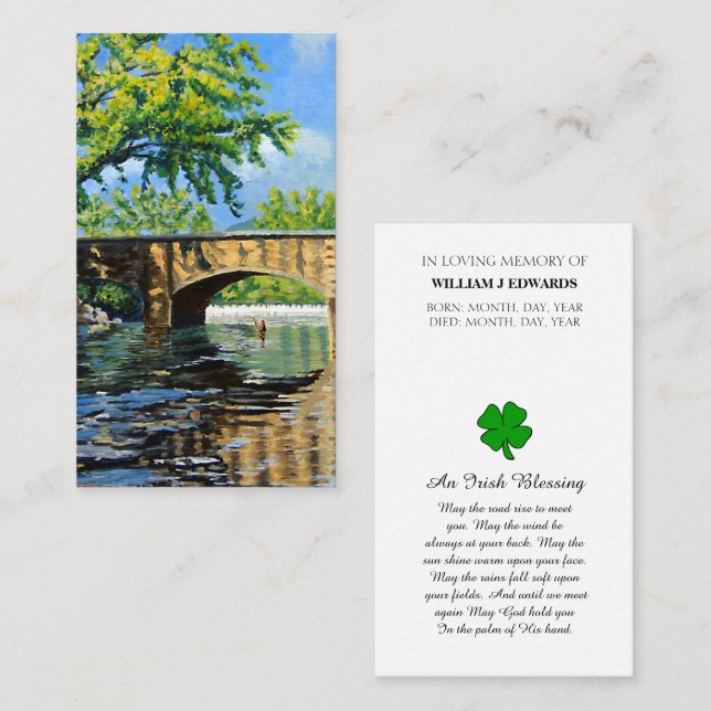 No Cartão de condolências de Imagem de Memória de  (Frente/Verso)