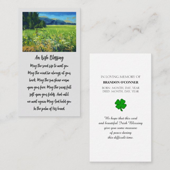 No Cartão de condolências Loving Memory Countrysid (Frente/Verso)