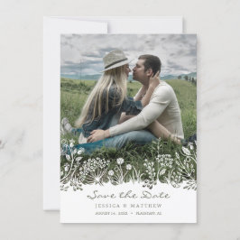 No cartão de foto 'Save the Date' da pradaria, adi
