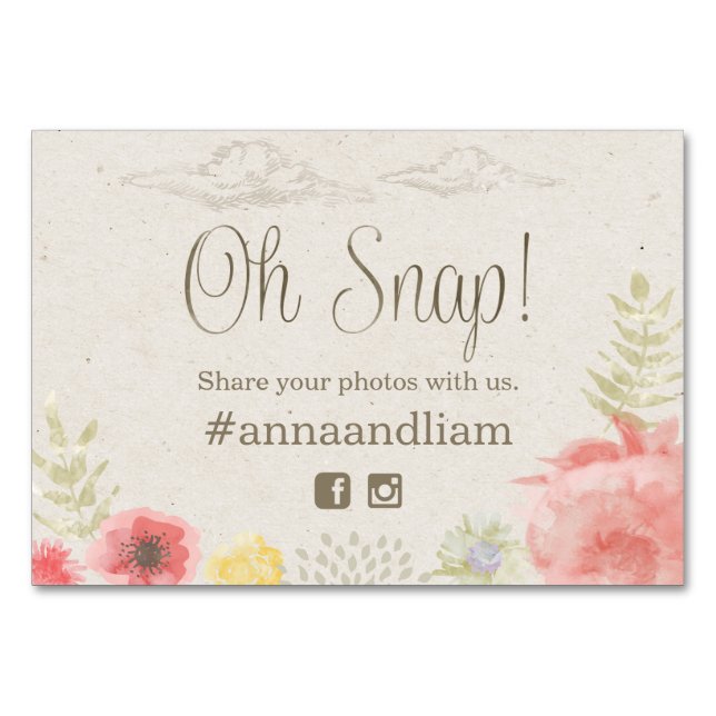 No Cartão de Mídia Social de Casamento de Meadow S (Frente)