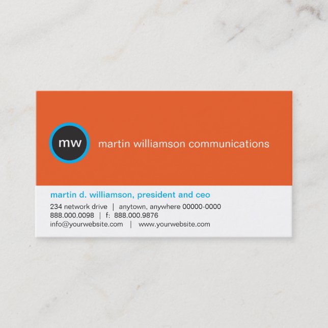 No Cartão de visita (Frente)