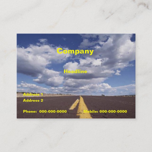 No cartão de visita da estrada (Frente)