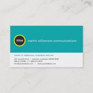 No cartão de visita do ponto