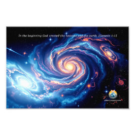 No começo, Deus e criação Foto Alargamento