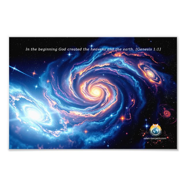No começo, Deus e criação Foto Alargamento (Frente)