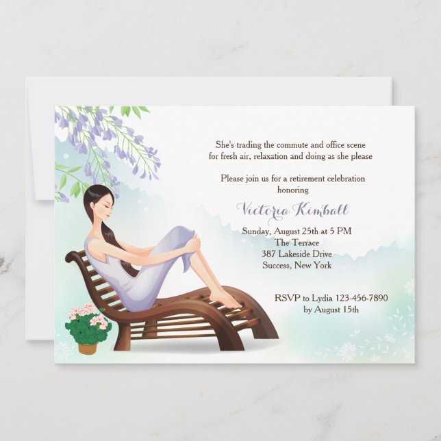 No convite da aposentadoria do jardim (Frente)