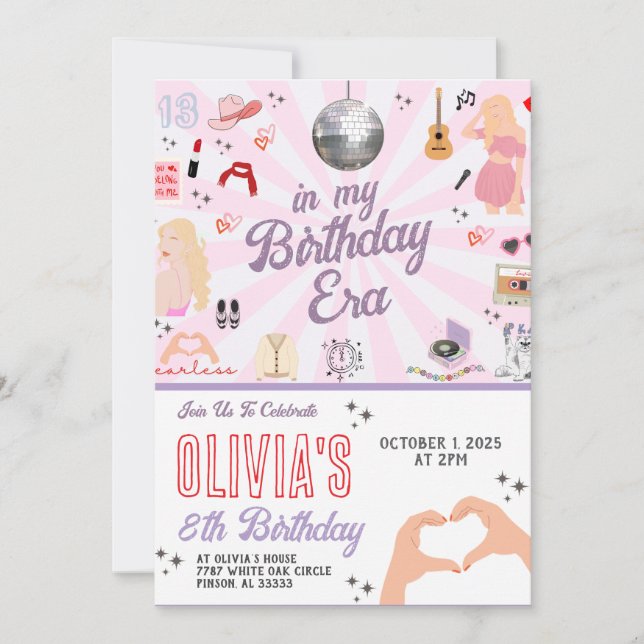 No Convite De Aniversário Da Minha Era De Aniversá (Frente)
