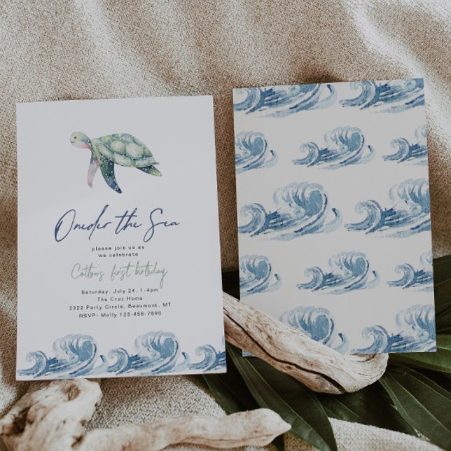 No Convite de Aniversário da Tartaruga Marítima (Criador carregado)