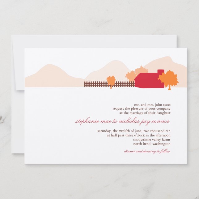 No Convite de Casamento de Fazendas (Frente)