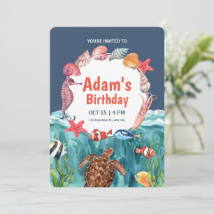 No Convite Marítimo, Animais Oceânicos Aniversário