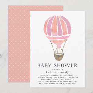 No Convite para Chás de fraldas Aéreos   Rosa