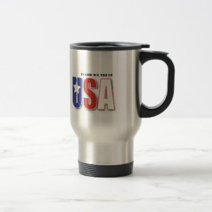 No deus nós confiamos a caneca de viagem