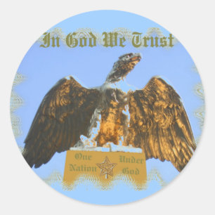 No deus nós confiamos a etiqueta de Eagle