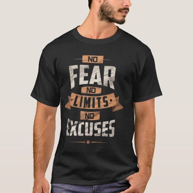 No Fear" Unisex Printed Oversized Classic T-Shirt (Frente)