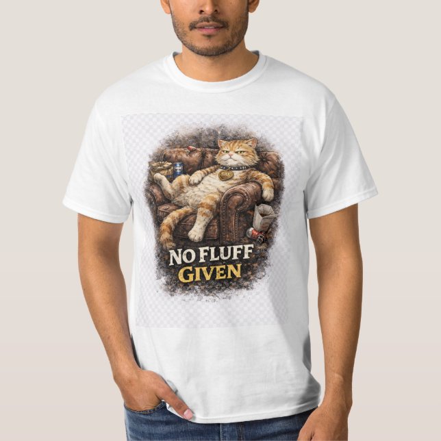 No Fluff Given Funny Lazy Cat T-Shirt | SAK Collec (Frente)
