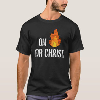 No fogo para o t-shirt do cristão do cristo