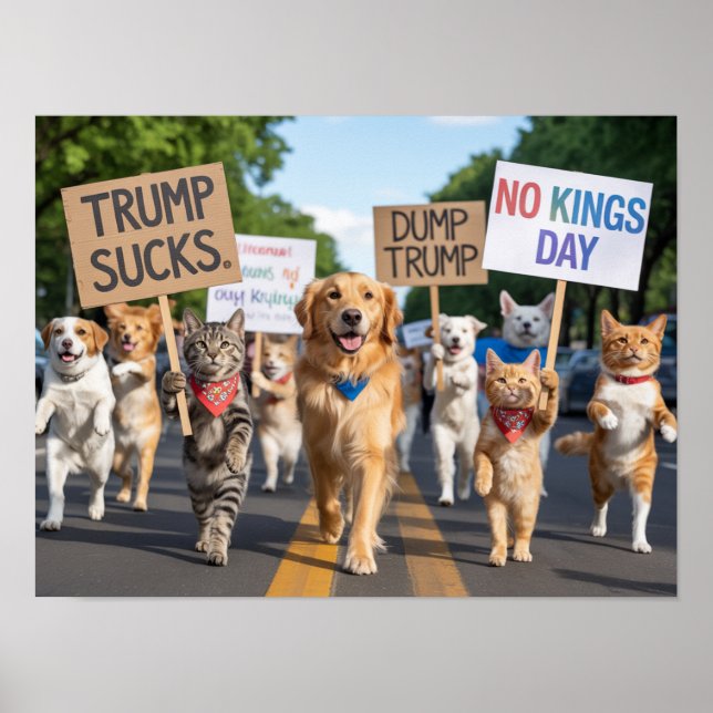No Kings Day Pet Poster (Frente)