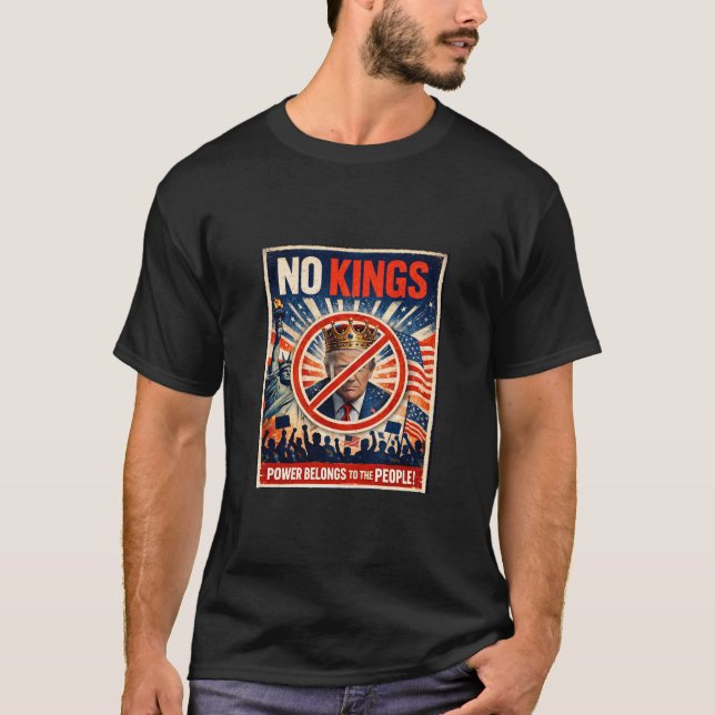 No Kings! Power Belongs to the People T-Shirt (Frente)