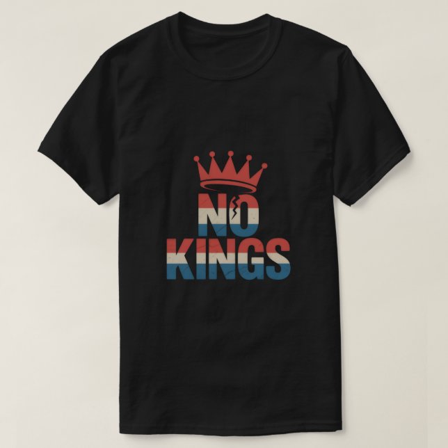 No Kings Protest T-Shirt (Frente do Design)