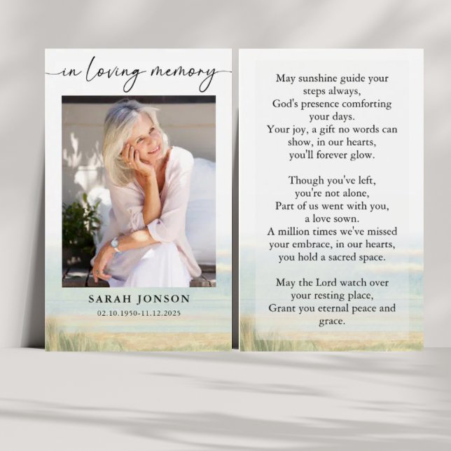 No Loving Memory Funeral Memorial Photo Prayer (Criador carregado)
