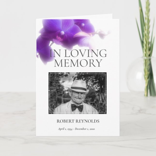 No Loving Memory Funeral Service Program Modelo (Frente)