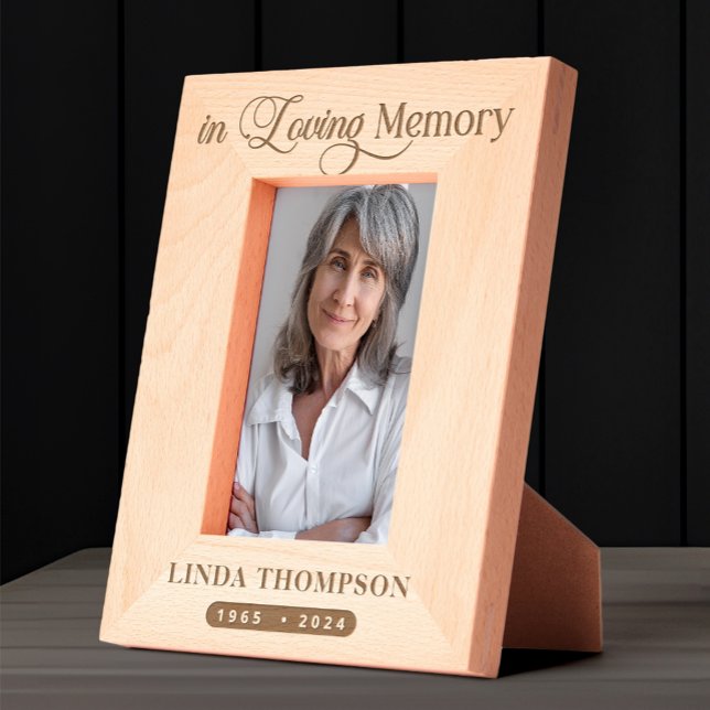 No Loving Memory Funeral Wooden Photo (Criador carregado)