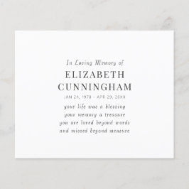 No Loving Memory Memorial Modern Simple Cote