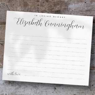 No Loving Memory Modern Elegant Attendance Card