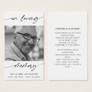 No Loving Memory Modern Script Photo Funeral