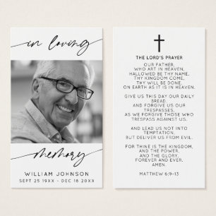 No Loving Memory Modern Script Photo Prayer