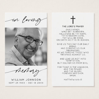 No Loving Memory Modern Script Photo Prayer