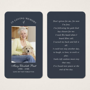 No Loving Memory Photo Funeral Prayer Card