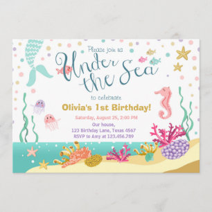 No Mar Aniversário Convite À Sereia Roxo