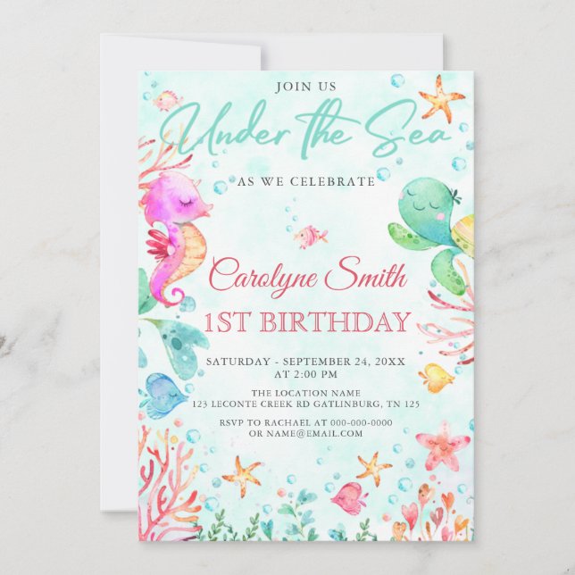 No Mar, Convites De Aniversário (Frente)