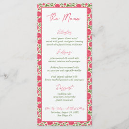 No Menu de Casamento Botânico de Pequim Rosa-Sangu