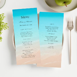 No menu do casamento da praia